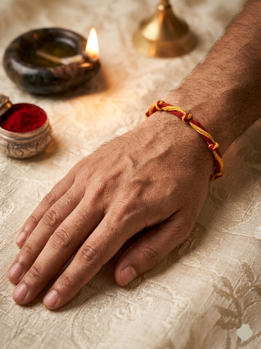 “Mahalakshmi Kalawa (9 Knot) – Dhan, Suraksha & Positive Energy Bracelet”